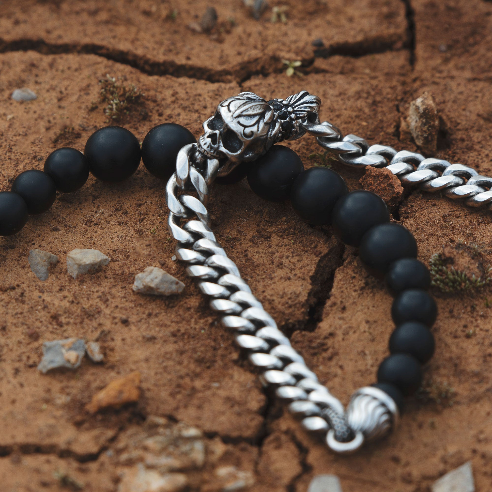 Phantom Core Obsidian Skull Bracelet
