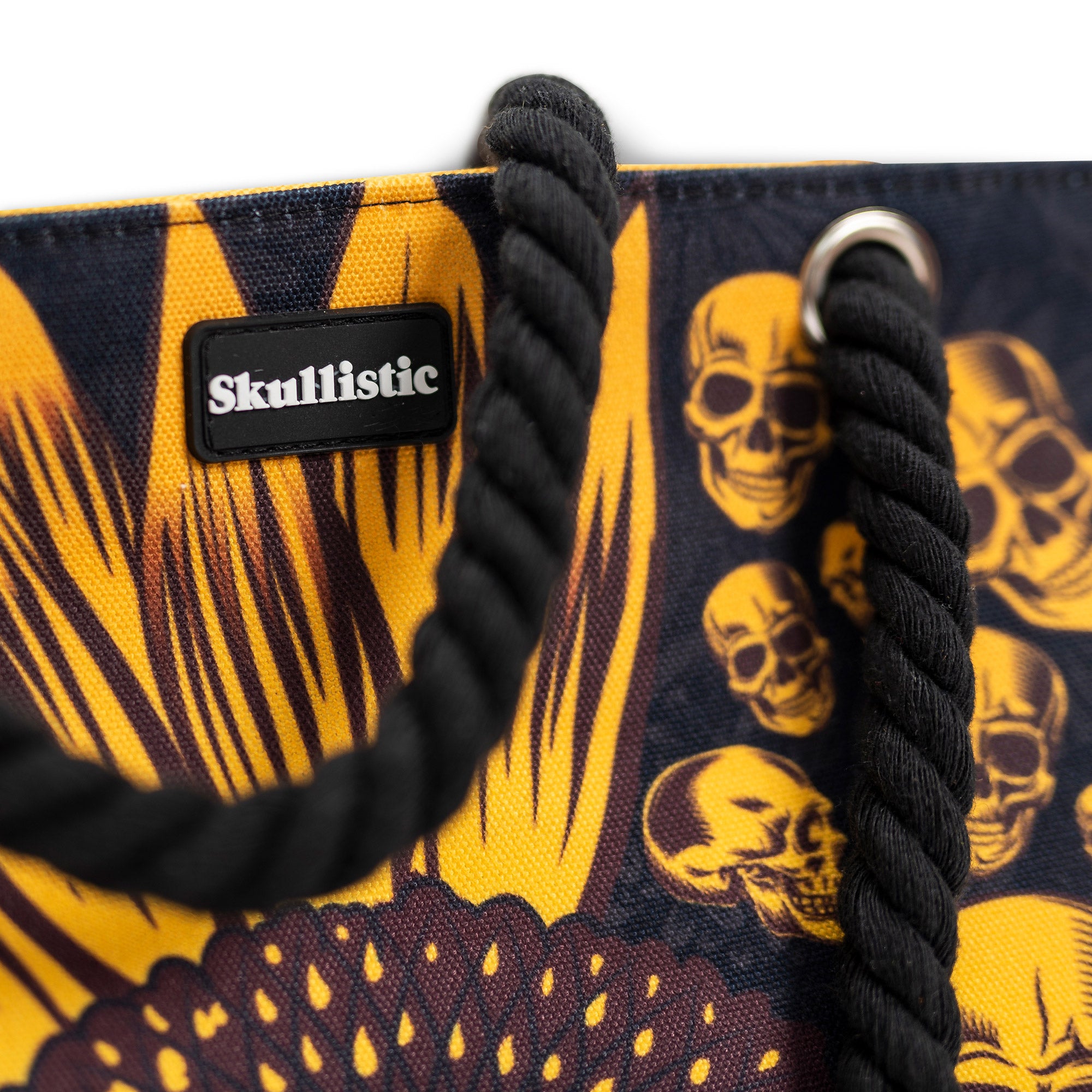 Sunflower Skulls Shoulder Beach Bag