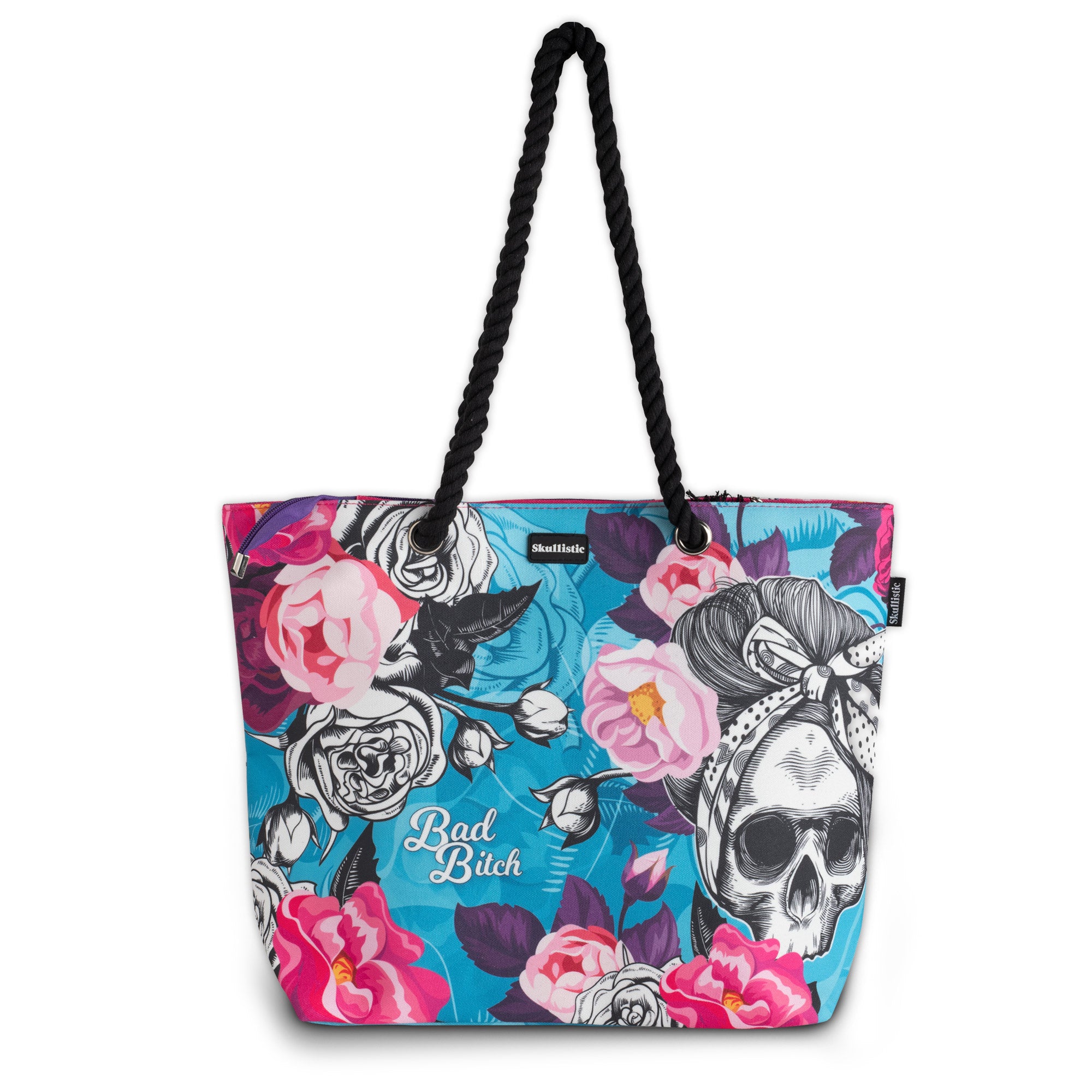 Bad Blossom Skulls Shoulder Beach Bag