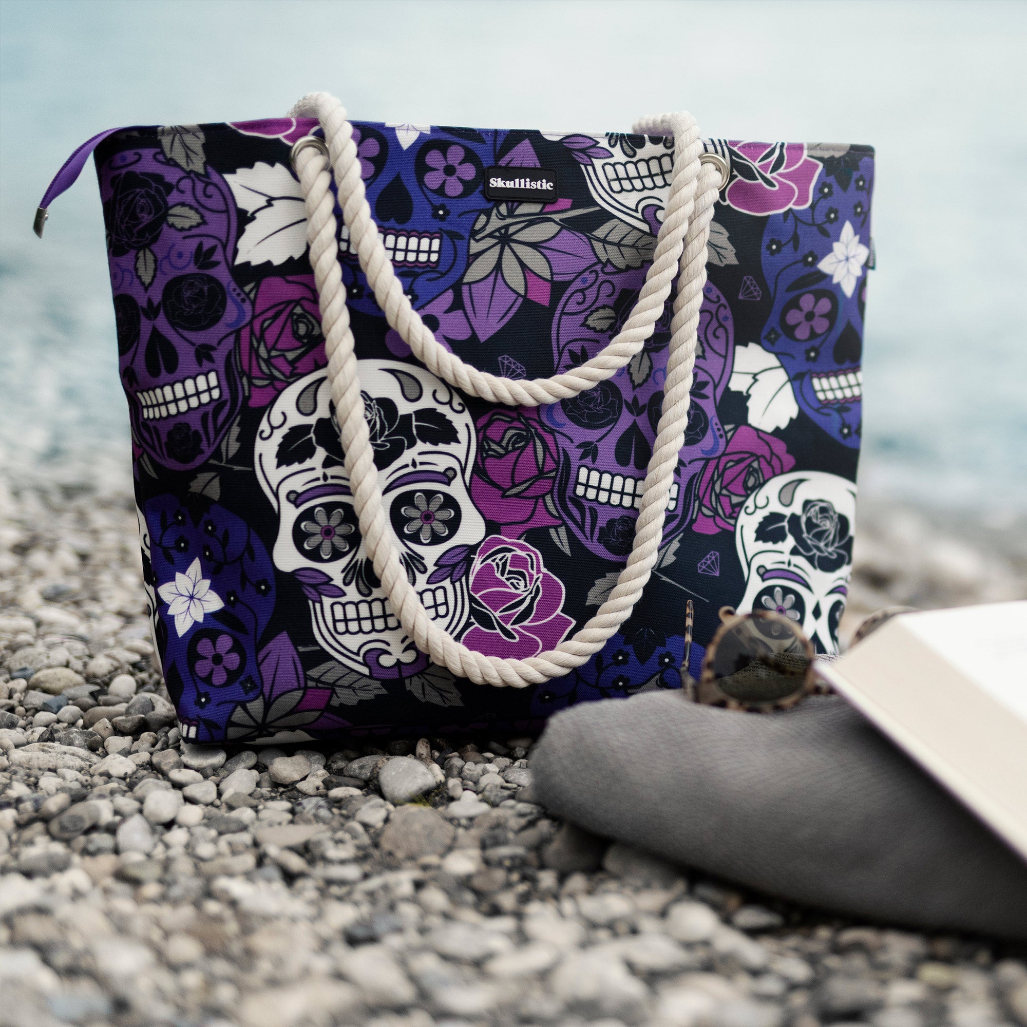 Sugar Skull Shoulder Beach Bag