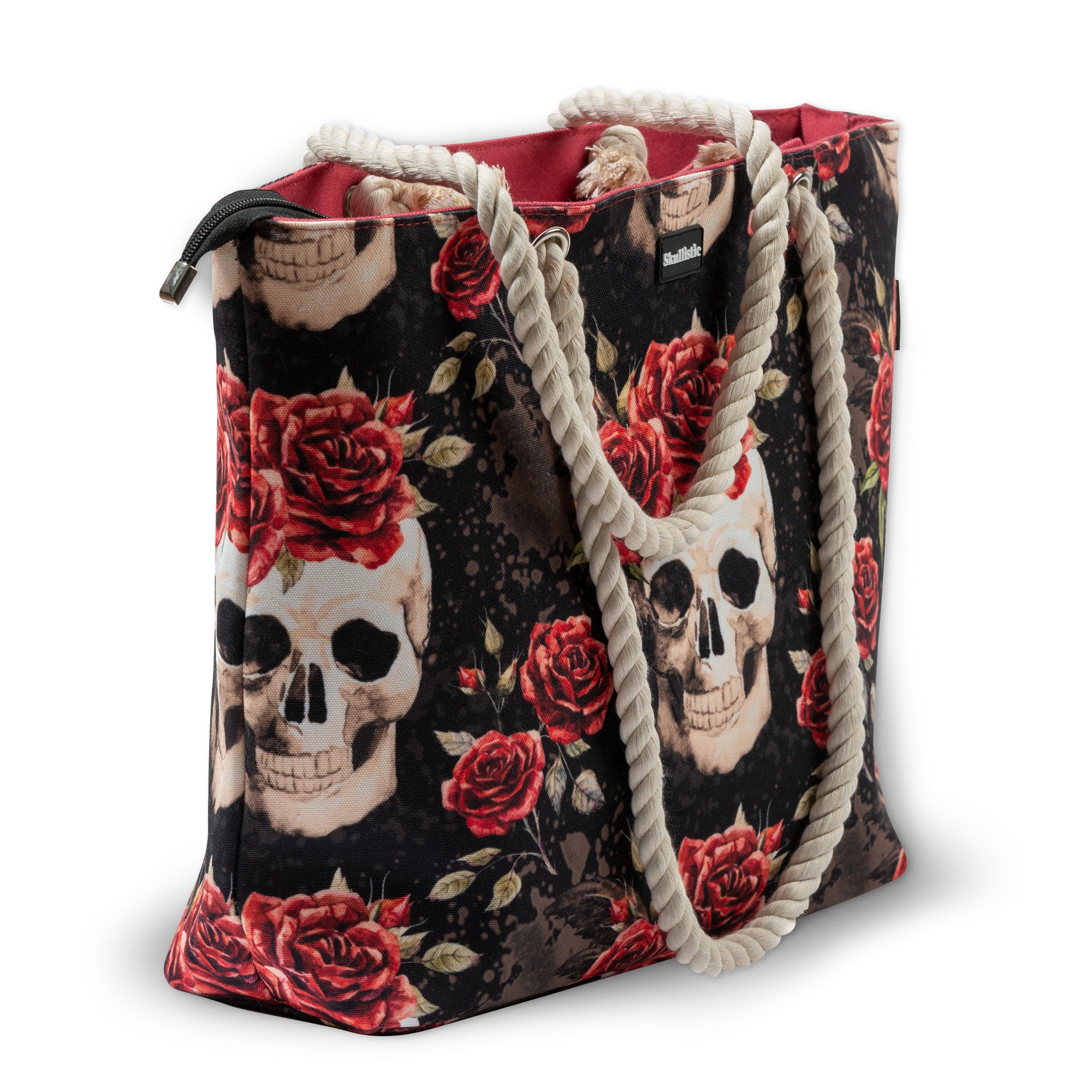 Dark Garden Skulls Shoulder Beach Bag